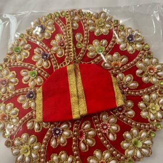 Laddu Gopal Pearl Red Dress