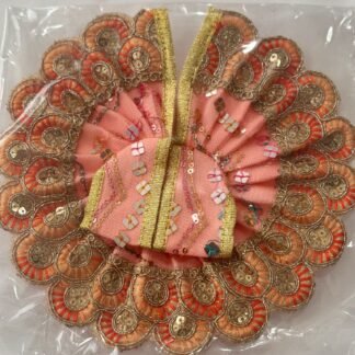 Laddu-gopal-dress-size-3-peach-floral-brocade