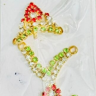 Laddu Gopal Mala and Mukut Set with Red, Green, and White Stones