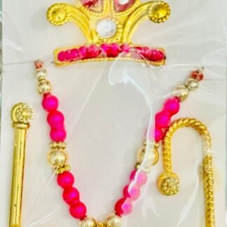 Laddu Gopal complete set with crown, mala, and accessories