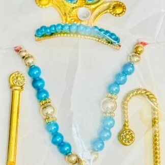Laddu Gopal Accessory Set – Mala & Mukut Combo