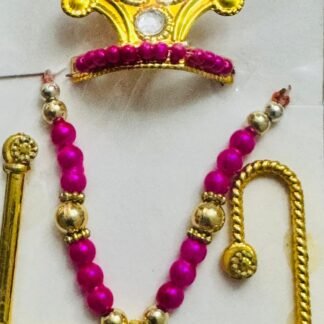 Laddu Gopal complete set with crown, mala, and accessories