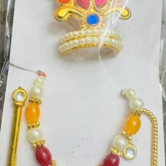 Laddu Gopal mukut and mala combo set with accessories