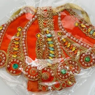 Orange Regal Lehenga with Multicolor Stone and Pearl Work