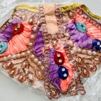 Radha Rani Dress Peach Sparkle Work