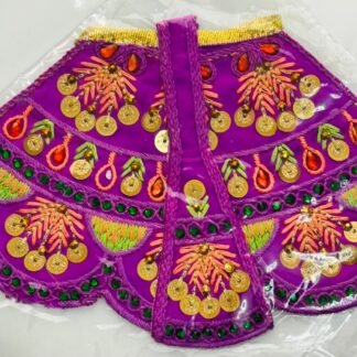 Floral-themed Radha Rani lehenga with vibrant patterns