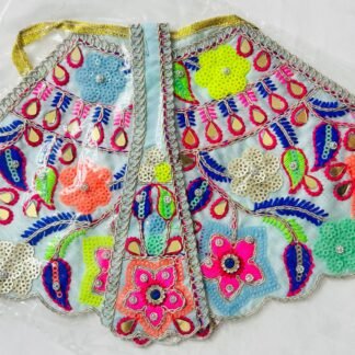 Pastel Blue with Multicolor Sequin Embroidery